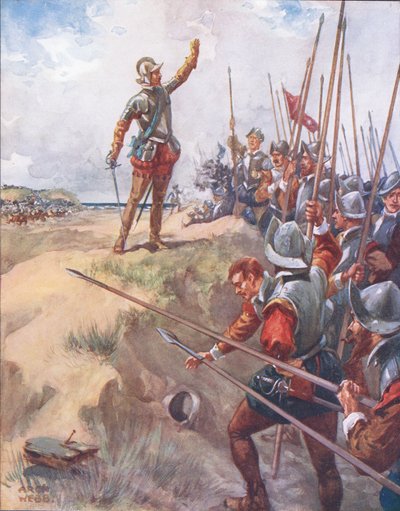私は戦いで最も勇敢な男になります、有名な戦いのバラード、c.1900からのイラスト 作： Archibald Webb