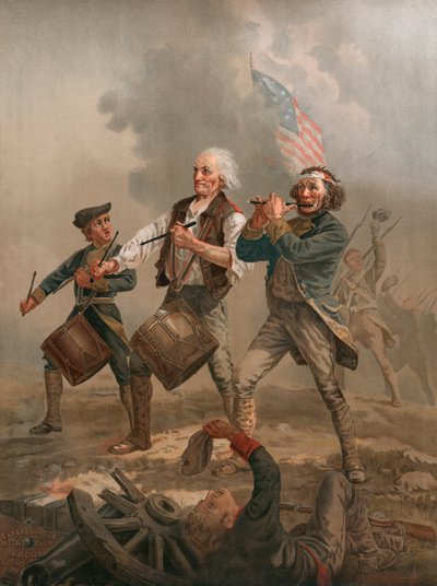ヤンキー・ドゥードゥル」または「76の精神」 1875年頃（クロモリソグラフ 作： Archibald Willard