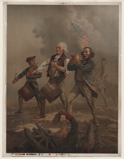 ヤンキー・ドゥードゥル1776 1876年頃（クロモリトグラフ） 作： Archibald Willard