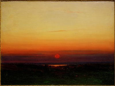 湖畔の草原に沈む夕日 作： Archip Iwanowitsch Kuindschi