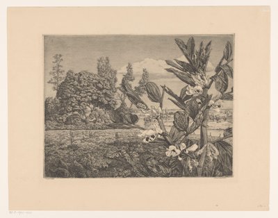 花のある風景 作： Arend Hendriks (signed by artist)