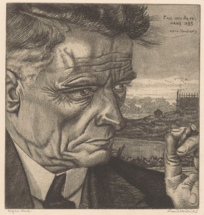 ポール・ヴァン・アルフの肖像 作： Arend Hendriks (signed by artist)