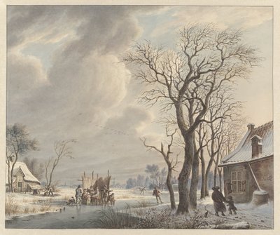 氷のエンターテイメントのある冬の風景 作： Arend van Glashorst jr.
