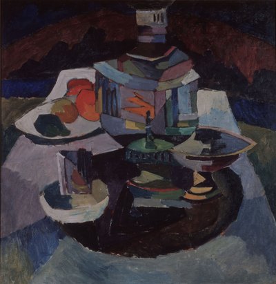 サモワールのある静物、1913 作： Aristarkh Vasilievic Lentulov