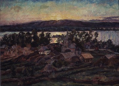 日没、1928 作： Aristarkh Vasilievic Lentulov