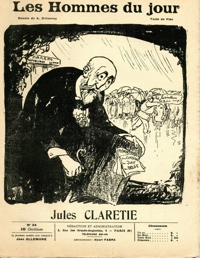 1906年頃の「The Men of the Day」の表紙 - Aristide Delannoy (1874-1911)によるイラスト。クラレ・ジュール（1840-1913）の作品 作： Aristide Delannoy