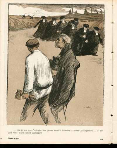 バタープレート、134番、カラーの風刺画 作： Aristide Delannoy