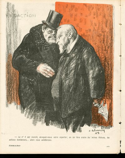 バタープレート、134番、カラーの風刺画 作： Aristide Delannoy