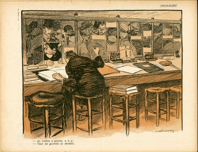 バター・プレート」164番、カラーの風刺画 作： Aristide Delannoy