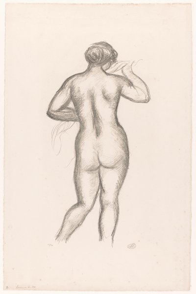 後ろから見た女性のヌード Femme nue de dos (原題) 作： Aristide Maillol (signed by artist)