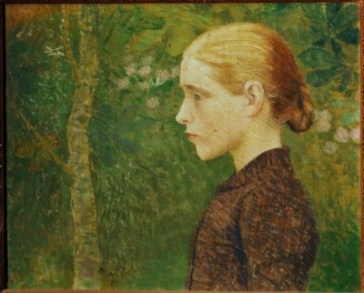 アリスティド・マイロル-農民少女のポートレートバスト」、1891年、キャンバスに油彩、46×55cm 作： Aristide Maillol