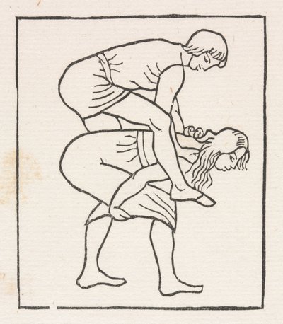 ダフニスとクロエダフニスがクロエの胸にリンゴを入れる 作： Aristide Maillol