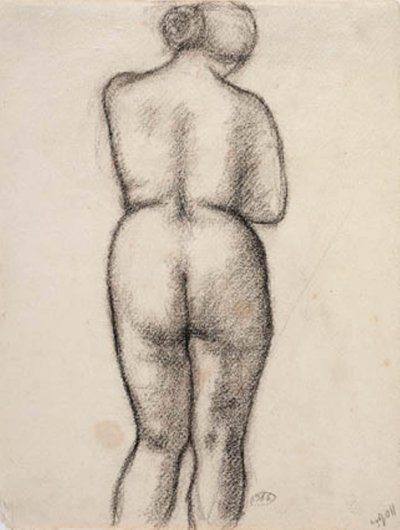 後ろから見た女性モデル 作： Aristide Maillol