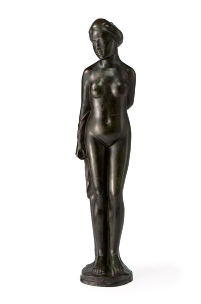 右腕にドレープをかけた入浴者の立ち姿; Baigneuse debout drapee sur le bras droit 作： Aristide Maillol