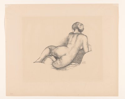後ろから見た女性のヌード Dina, sur son coude droit (原題) 作： Aristide Maillol