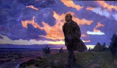 ウラジーミル・イリイチ・レーニン（1870-1924）の岸辺での姿 作： Arkadij Aleksandrovic Rylov