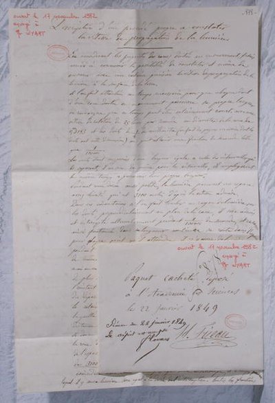 フィゾーの光速測定実験についての手紙 作： Armand Hippolyte Louis Fizeau