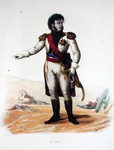 ヨアヒム・ムラット（1767年頃～1815年）の肖像（E.Mennechet作「Le Plutarque Francais」より）。 作： Armand (after) Guilleminot