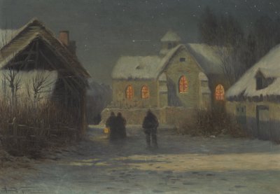 シャンパーニュ地方、ベルタンクールのクリスマスの夜、真夜中のミサ 作： Armand Guery