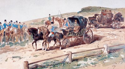 馬車に乗ったポスティリオン、19世紀、1886年 作： Armand Jean Heins