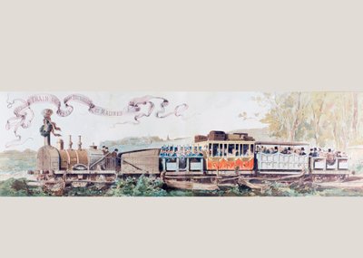 1835年、1886年にブリュッセルからメクリンへの始発列車を祝う写真 作： Armand Jean Heins