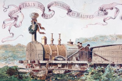 1835年、1886年にブリュッセルからメクリンへの始発列車を祝う写真 作： Armand Jean Heins