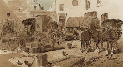 ロイヤルダッチメイルコーチ、カブリオレ、ワインワゴン、石炭ワゴン、19世紀 作： Armand Jean Heins