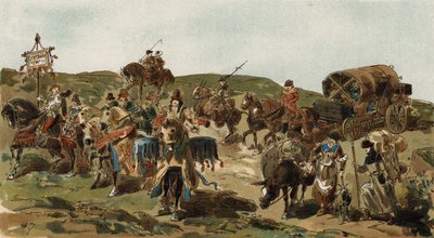ワゴンと護衛、ブルゴーニュ公爵の時代、15世紀 作： Armand Jean Heins