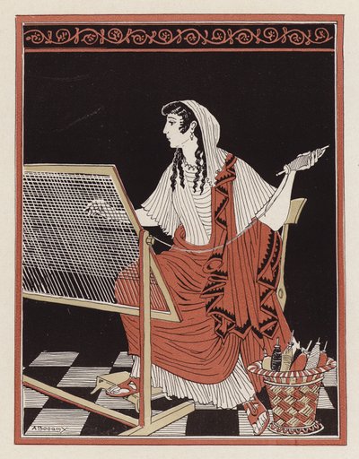 夫オデュッセウスへのペネロペの忠誠（カラーリソ） 作： Armand Joseph Bonamy