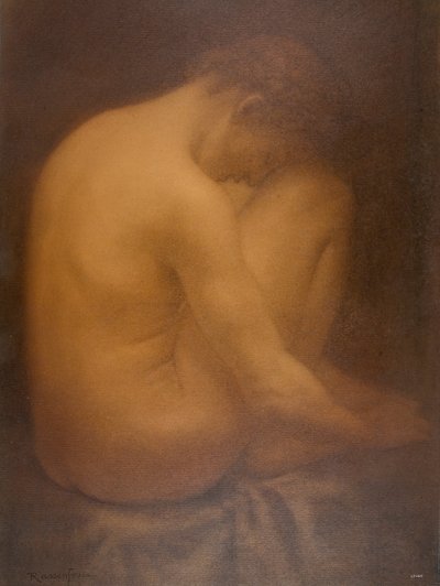 着席男性ヌード 作： Armand Rassenfosse