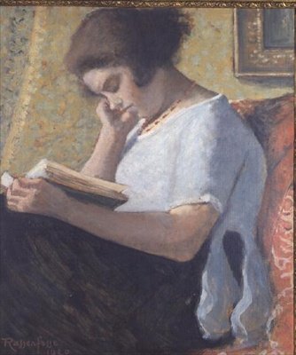 若い女の子の読書 作： Armand Rassenfosse