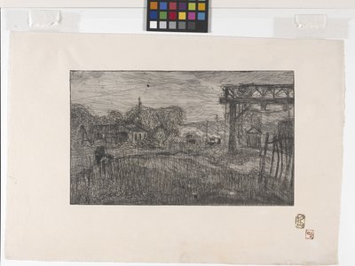 La Gare De Valmondois (ヴァルモンドワ駅) (エッチングとルーレット) 作： Armand Séguin