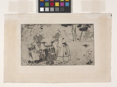 La Ronde De Pont-Aven (The Dance At Pont-Aven) (エッチング、アクアティント、ドライポイント) 作： Armand Séguin
