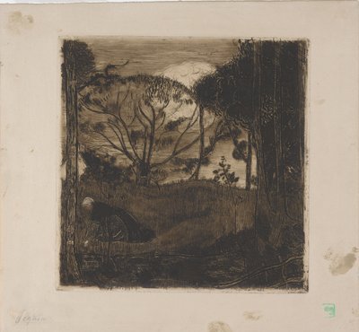 Le Soir (Evening) または La Glaneuse (The Gleaner) 1893 (エッチング、アクアティント、ウォッシュ & ルーレット) 作： Armand Séguin