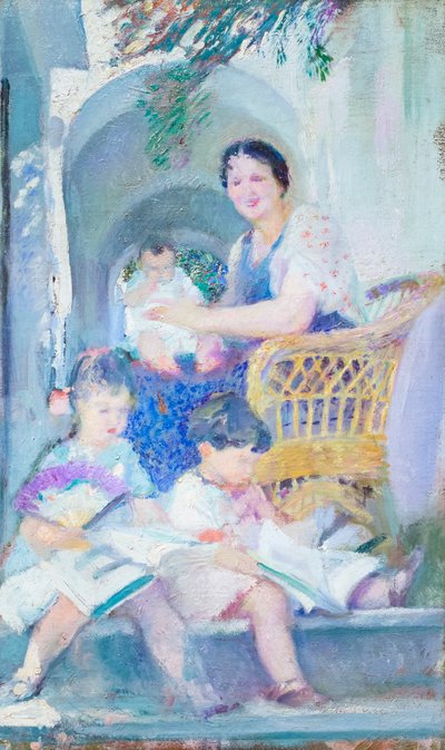 アーチの下の家族 作： Armando Spadini