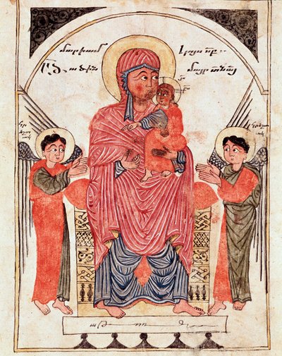 子供と天使のいる聖母、詳細（写本 作： Armenian School