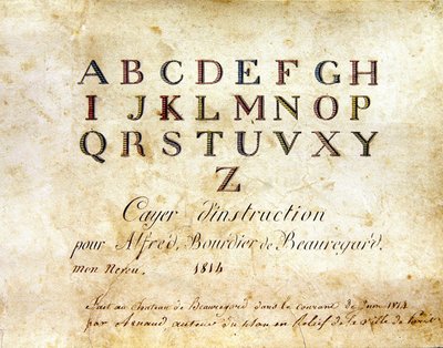 表紙：「1814年のフランスのアルファベット・ブック」（シャルル・プランテ・ファイン・アーツ社刊 作： Arnaud de Beauregard