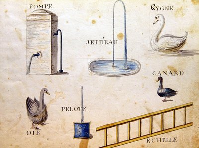 シャルル・プランテ・ファインアーツ社の「1814年のフランスのアルファベット・ブック」からの挿絵 作： Arnaud de Beauregard