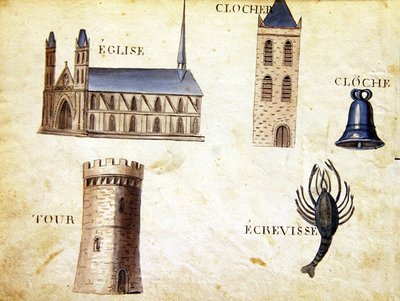 シャルル・プランテ・ファインアーツ社の「1814年のフランスのアルファベット・ブック」からの挿絵 作： Arnaud de Beauregard