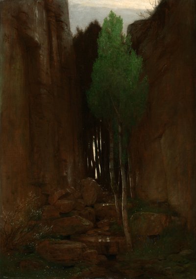 狭い峡谷の泉（岩の裂け目にある泉） 作： アーノルド・ベックリン