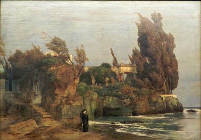 ドイツ語：ヴィラ・アム・メールII 海辺のヴィラ、バージョンII 作： Arnold Böcklin