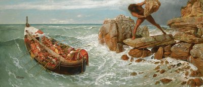 オデッセイ・ド・ホームレ。"Ulysse et Polypheme" (Odysseus and Polyphemus) Peinture d