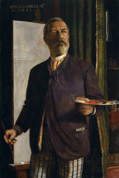 スタジオでの自画像、1893年 作： Arnold Böcklin
