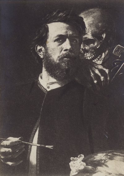 死のフィドルを奏でる自画像、1872 作： Arnold Böcklin