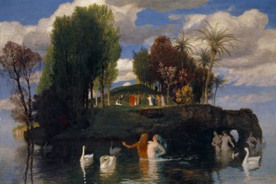 生活の島、1888年（マホガニー材に油彩） 作： Arnold Böcklin