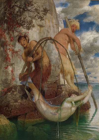 2つの釣り用防水シート。 1874 作： Arnold Böcklin