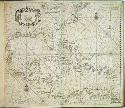 バルバドスのカリブス・エイランデンとメキシコの湾曲 作： Arnold & Colom Jacob Aertsz (1600 73) Colom