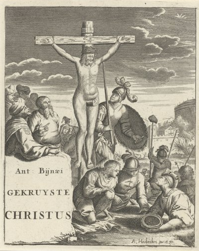 十字架上のキリスト タイトルページ: A. Bynaeus, Crossed Christ, 1725 作： Arnold Houbraken