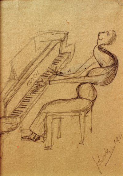 似顔絵（ピアノ奏者） 作： Arnold Schönberg