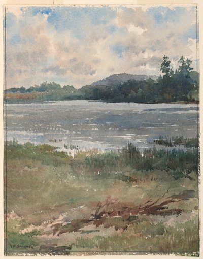 湖畔の風景 作： Arnold William Brunner